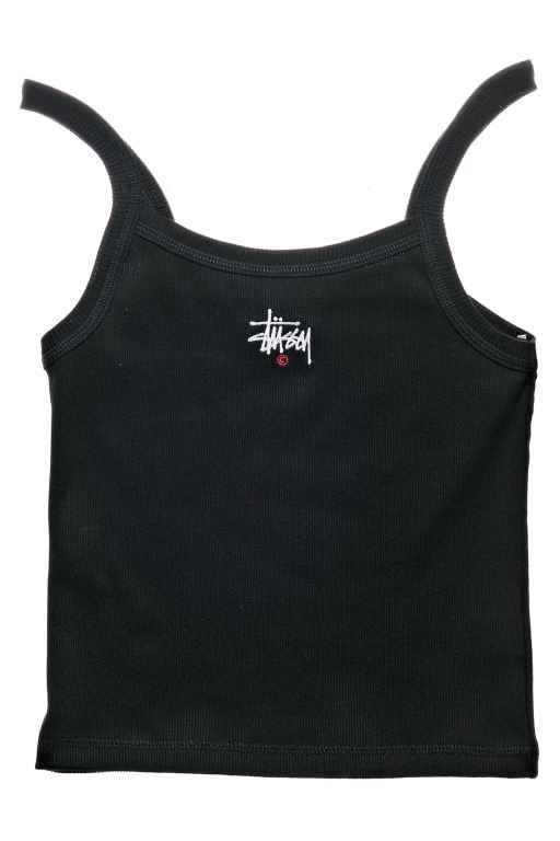 Stussy Womens Graffiti Rib Singlets Black - WVDRY3647